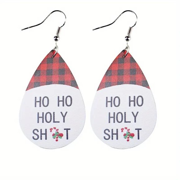3/$12~Ho Ho Holy Sh*t Earrings - Picture 2 of 2